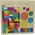 Three-in-One Wooden Puzzle - Tetris Shapes & Pegs