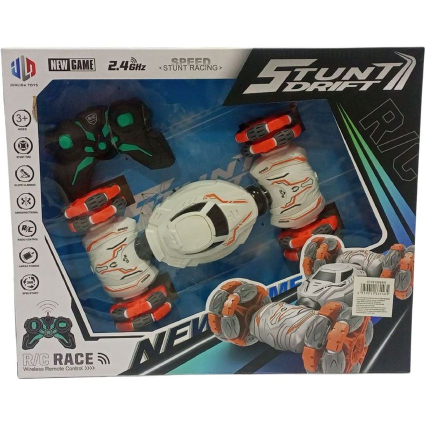 Stunt Drift 360° RC Car - White & Orange