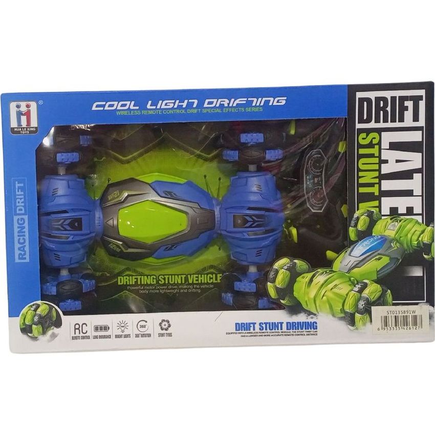 Drift Flat Stunt RC Car - Green