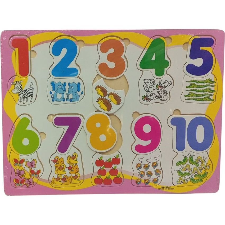 Wooden Numbers 1-10 Puzzle Board