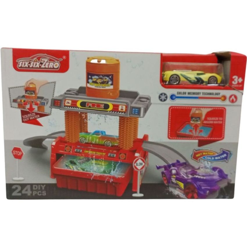 DIY Car Wash & Parking Garage Playset - 24 Pcs